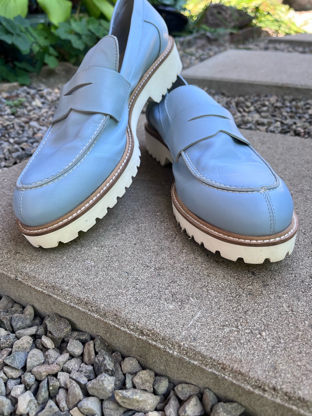 Italian baby blue Womens Loafers